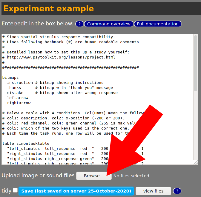 Add images in PsyToolkit